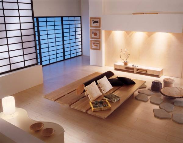 Living Room With Wooden Centre Table by HOC Designarch Living-room Minimalistic | Interior Design Photos & Ideas