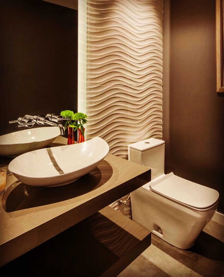 Bathroom Space With Wooden Work by HOC Designarch Bathroom Contemporary | Interior Design Photos & Ideas