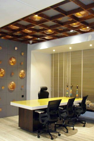 Chequered Ceiling by Ankit Atkotiya Contemporary | Interior Design Photos & Ideas