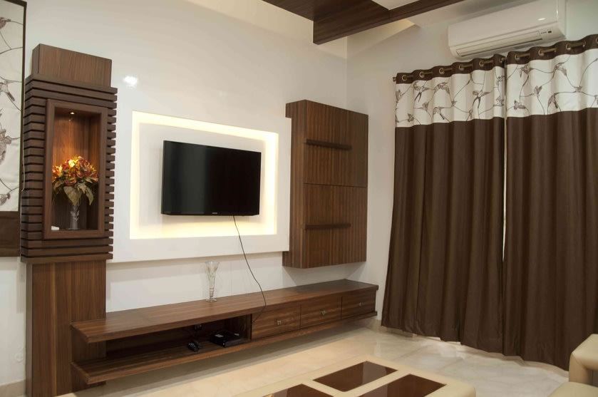 Modern Living Room With Wooden Furnishings by Swastik Interiors Living-room Modern | Interior Design Photos & Ideas