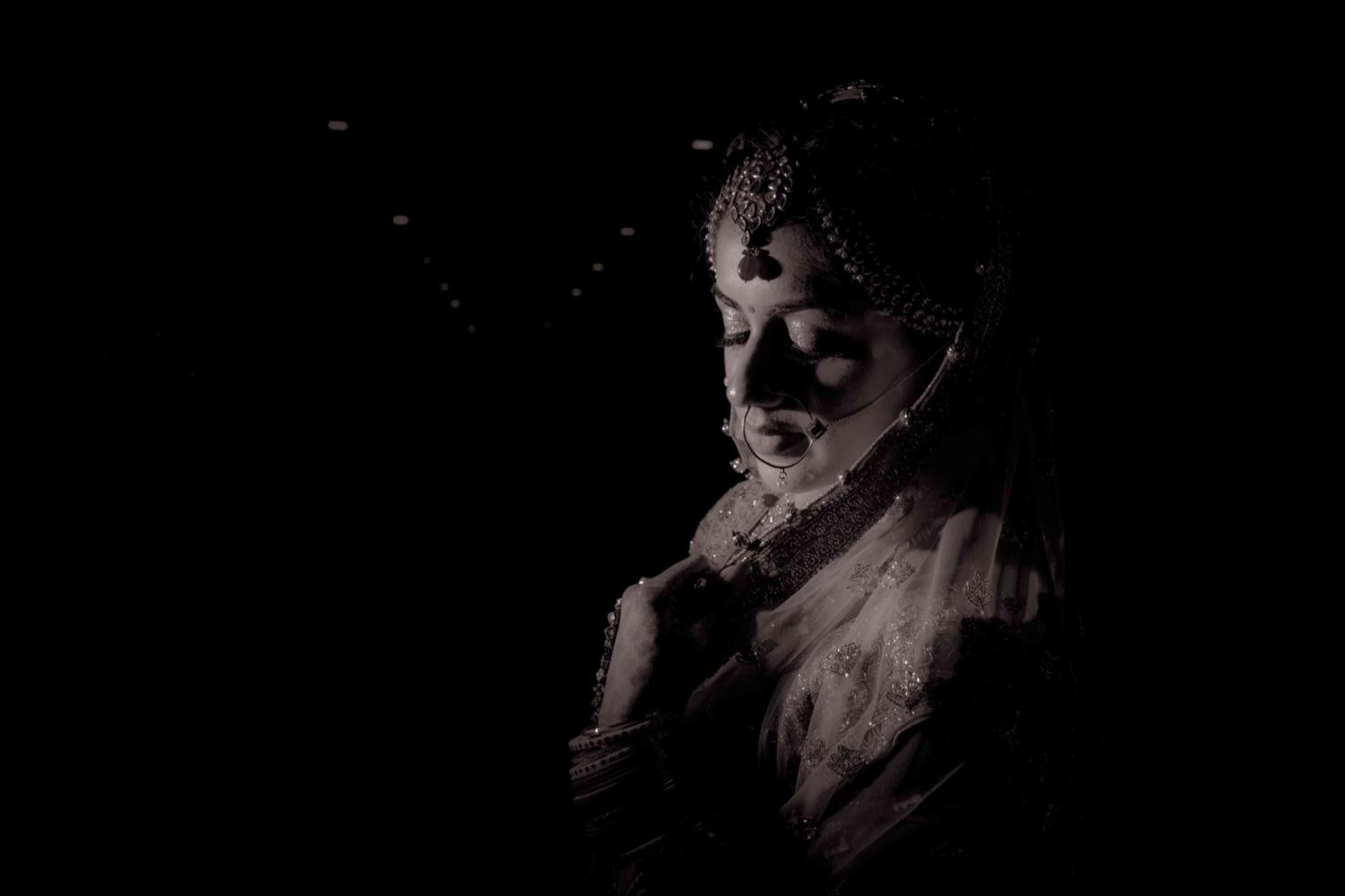 Black And White Bride Portrait by Gitesh Dhawan Wedding-photography | Weddings Photos & Ideas