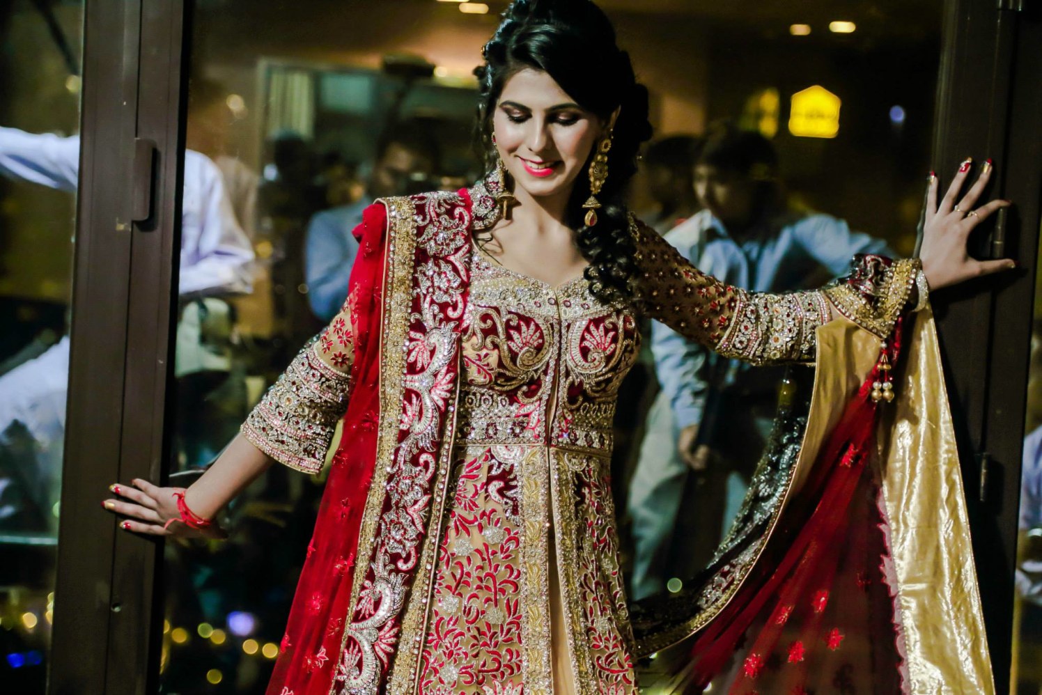 Gold And Maroon Indo-Western Dress by Gitesh Dhawan Wedding-photography Wedding-dresses | Weddings Photos & Ideas