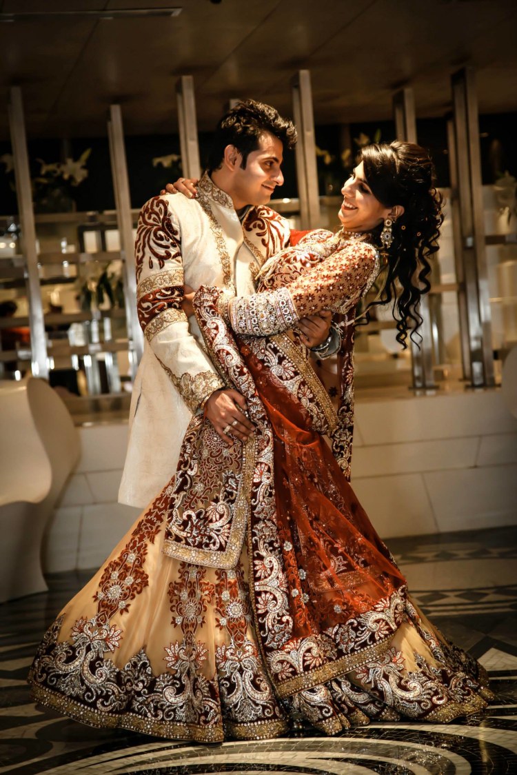 Bride In Brown Lehenga With Detailed Embroidery by Gitesh Dhawan Wedding-photography Groom-wear-and-accessories Wedding-dresses | Weddings Photos & Ideas