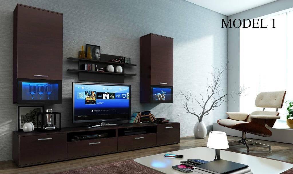 Living Room With Dark Wood TV Cabinet by Dhi Design Studio Living-room Modern | Interior Design Photos & Ideas