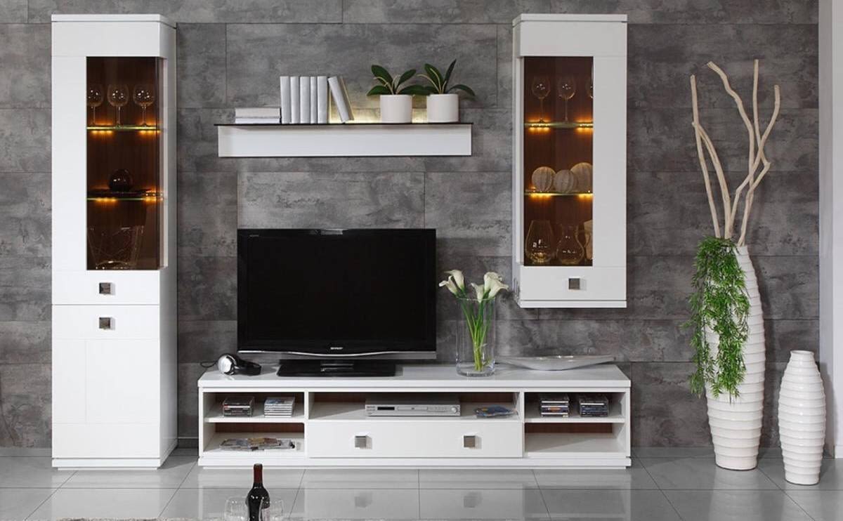 Living Room With White Cabinet And Vase Decor by Dhi Design Studio Living-room Modern | Interior Design Photos & Ideas