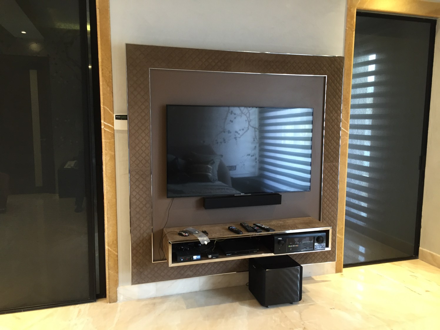Wall Mounted TV Cabinet by Tarique Anwar Living-room Contemporary | Interior Design Photos & Ideas