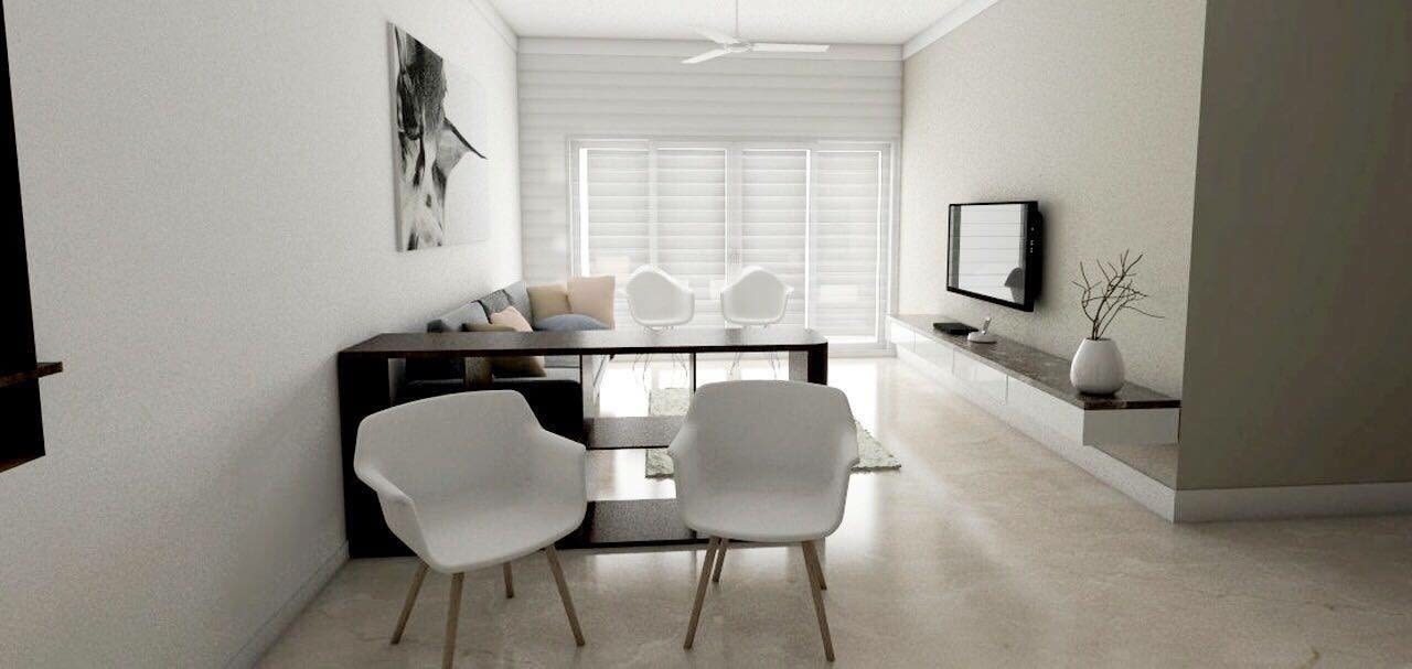Mid Century Modern Chairs In A Modern Living Room by Roopan Living-room Contemporary | Interior Design Photos & Ideas