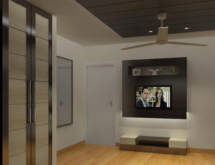 Wooden TV Unit by Spaces Talk Architecture Living-room Modern | Interior Design Photos & Ideas