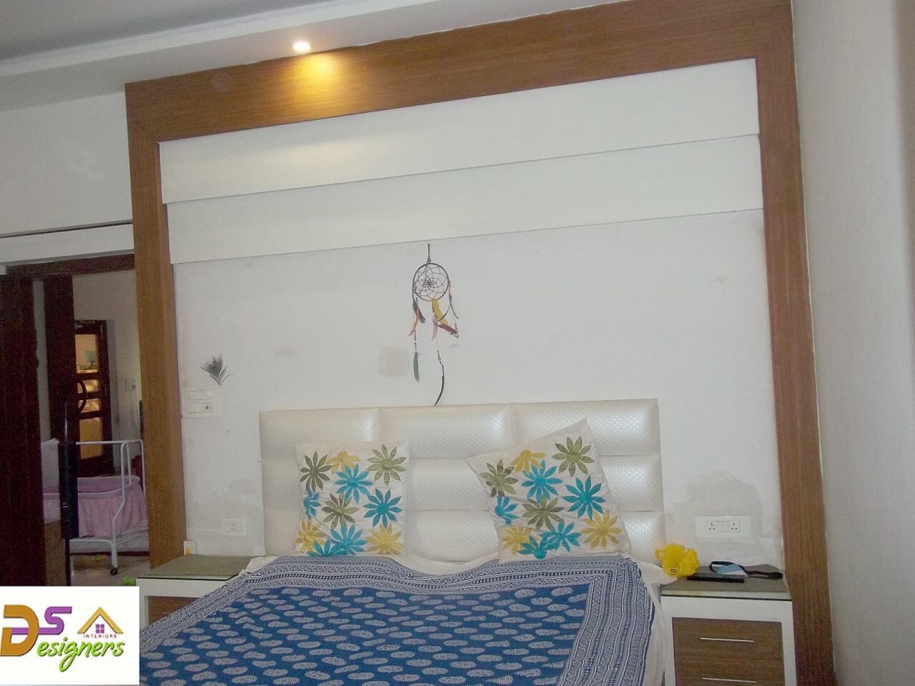 Bedroom With Wooden Wall Frame by Shivraj Singh Bedroom Contemporary | Interior Design Photos & Ideas