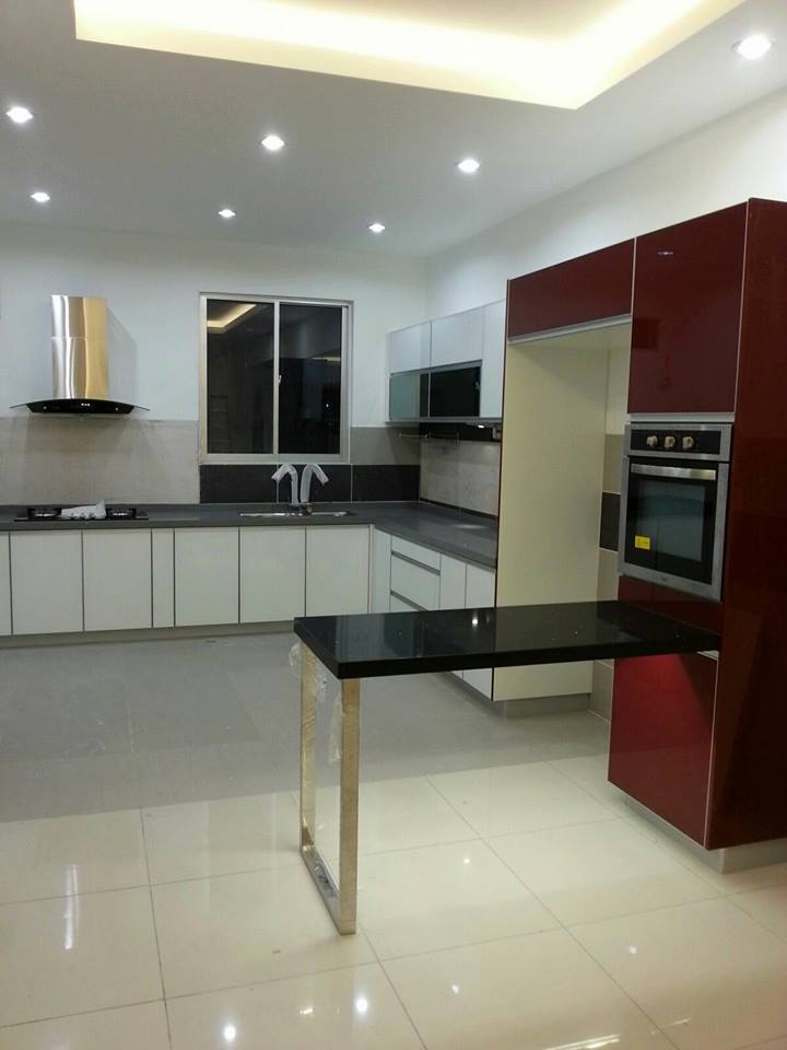 L Shaped Modular Kitchen With Marble Flooring by Icraft Desginz and interiors Modular-kitchen Modern | Interior Design Photos & Ideas
