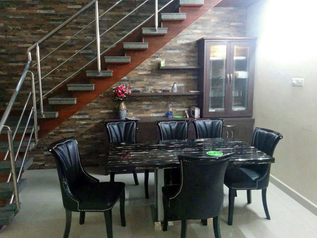 Dining Area Black Chairs by Madhumathi. J. Dharwar Dining-room Contemporary | Interior Design Photos & Ideas