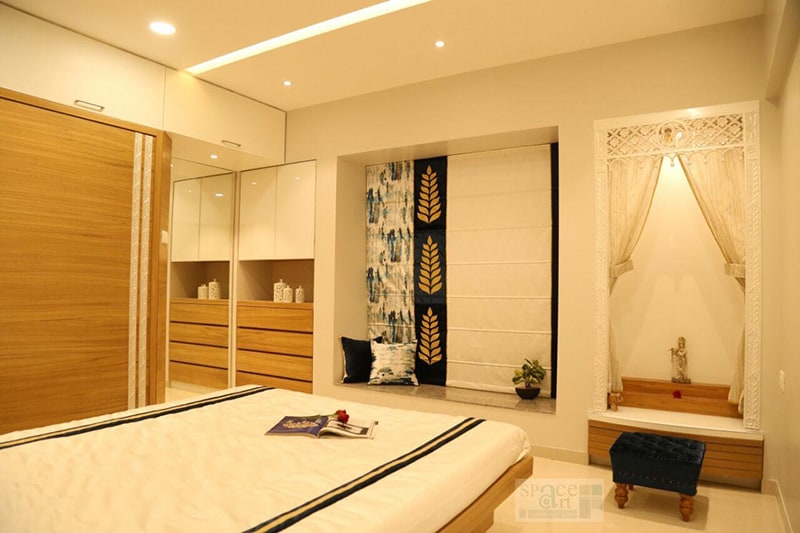 Bedroom With Full Wall Wardrobe And Dressing Table by Seema Jalan Bedroom Traditional | Interior Design Photos & Ideas