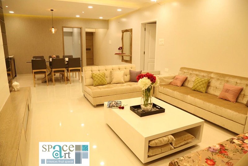 Living room and dining area by Seema Jalan Living-room Contemporary | Interior Design Photos & Ideas