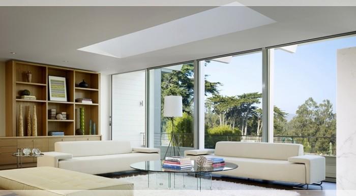 Splashed White Living Room With Outside View by Mohit Kumar Living-room Modern | Interior Design Photos & Ideas