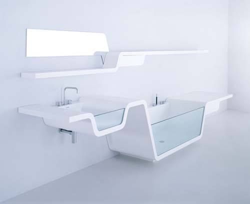 3D Design Of Splashed White Bathroom by Mohit Kumar Bathroom Modern | Interior Design Photos & Ideas