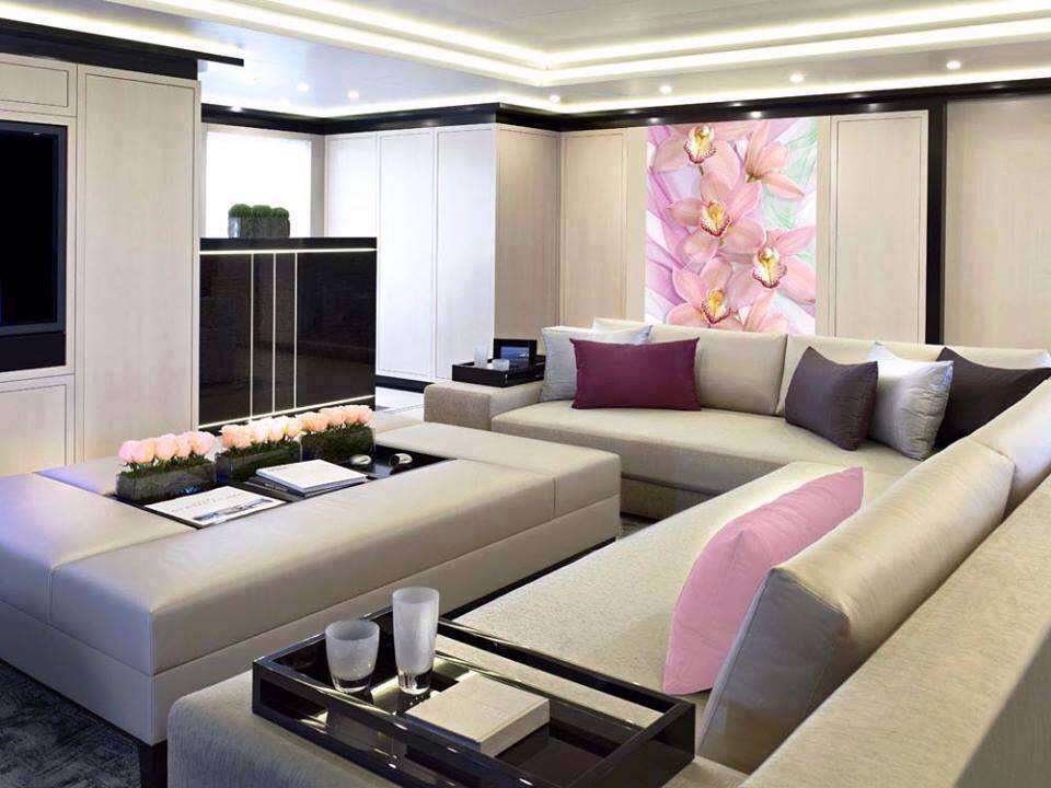 Heliotrope Shaded Living Room With False Ceiling by Mohit Kumar Living-room Contemporary | Interior Design Photos & Ideas