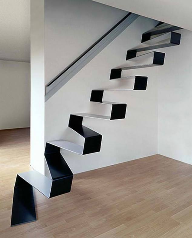 Modern Zig Zag Staircase by Mohit Kumar Indoor-spaces Modern | Interior Design Photos & Ideas
