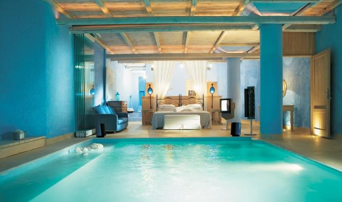 Azure Shaded Bedroom With Swimming Pool by Mohit Kumar Bedroom Contemporary | Interior Design Photos & Ideas