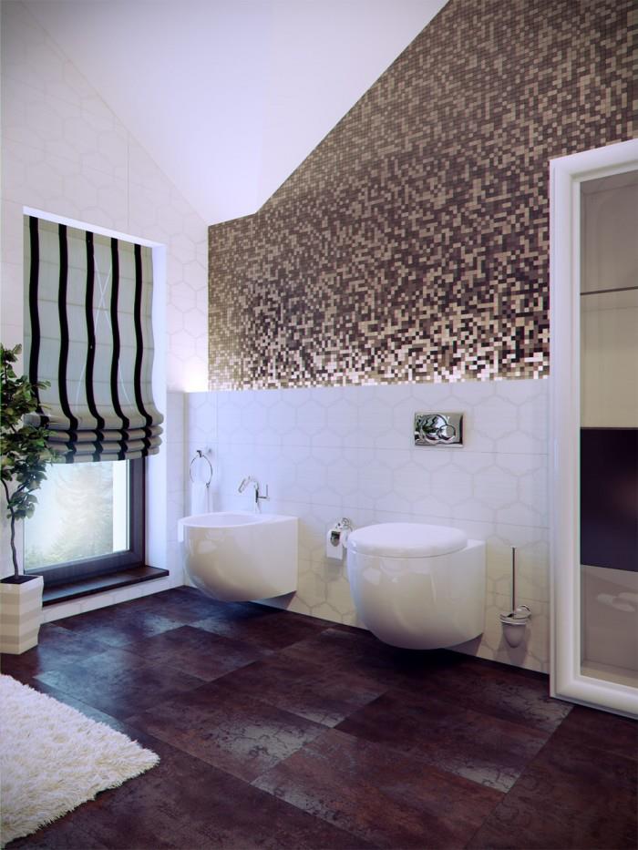 Bathroom With Wooden Flooring And Textured Wall by Mohit Kumar Bathroom Modern | Interior Design Photos & Ideas