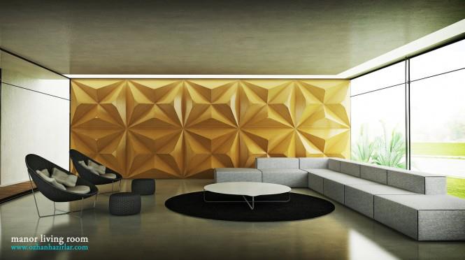 Living room With Yellow Texture On Wall by Mohit Kumar Living-room Modern | Interior Design Photos & Ideas