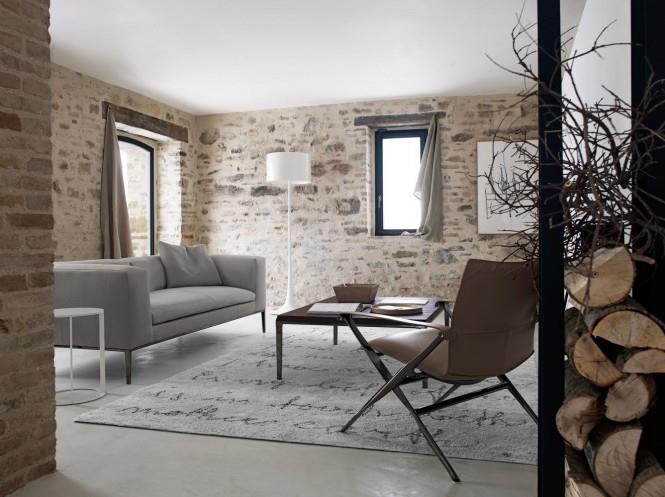 Brick Textured Living Room With Window by Mohit Kumar Living-room Contemporary | Interior Design Photos & Ideas