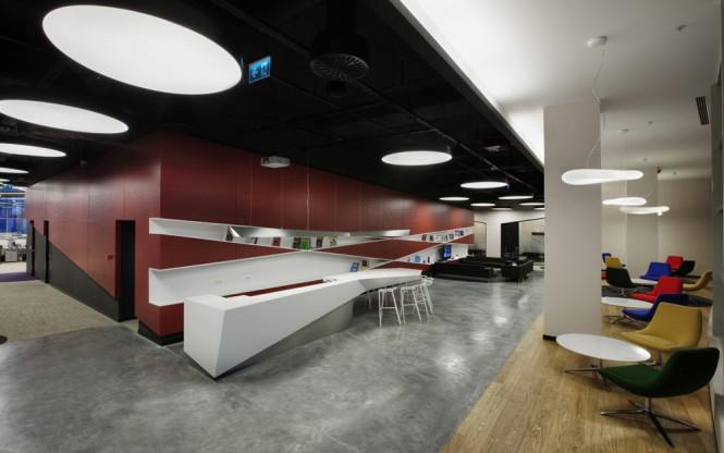 Office Hallway With Colorful Chairs by Mohit Kumar Contemporary | Interior Design Photos & Ideas