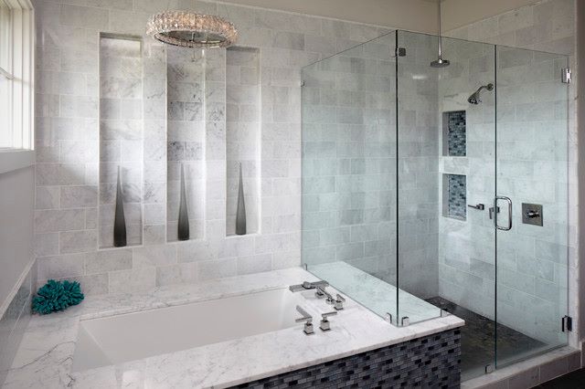 Textured Bathroom With Bath Tub And Shower Stall by Mohit Kumar Bathroom Modern | Interior Design Photos & Ideas