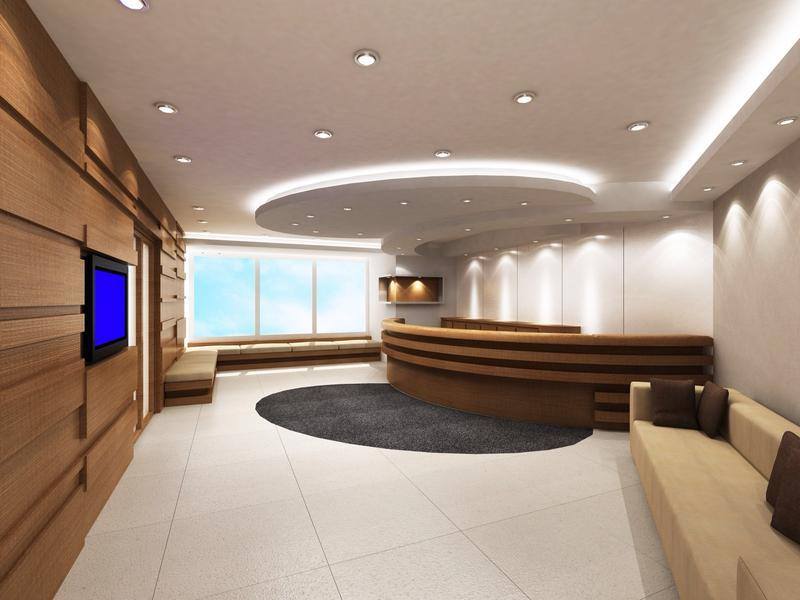 Modern Office Reception With Round Ceiling by Mohit Kumar Modern | Interior Design Photos & Ideas