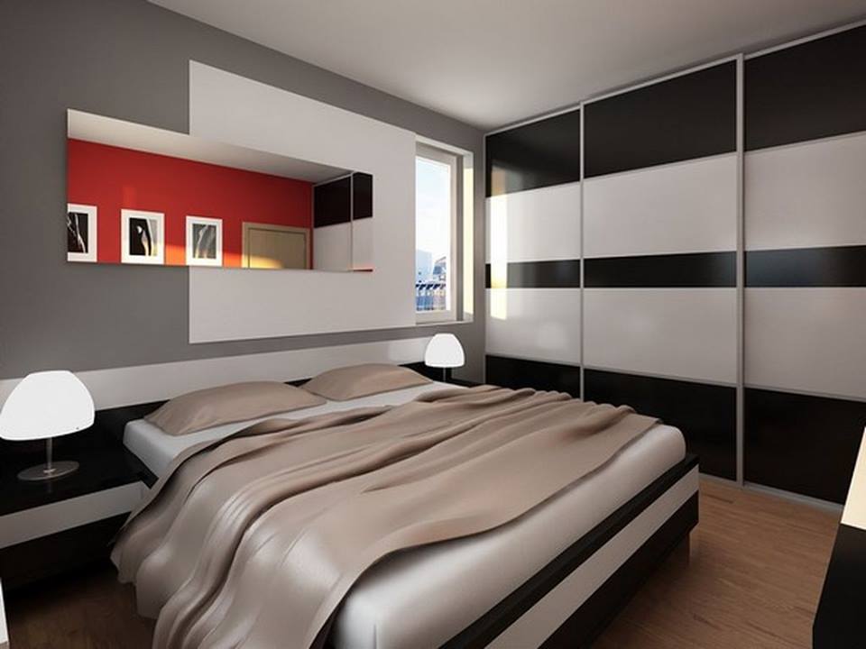 White Smoke Bedroom With Sliding Wardrobe by Mohit Kumar Bedroom Modern | Interior Design Photos & Ideas