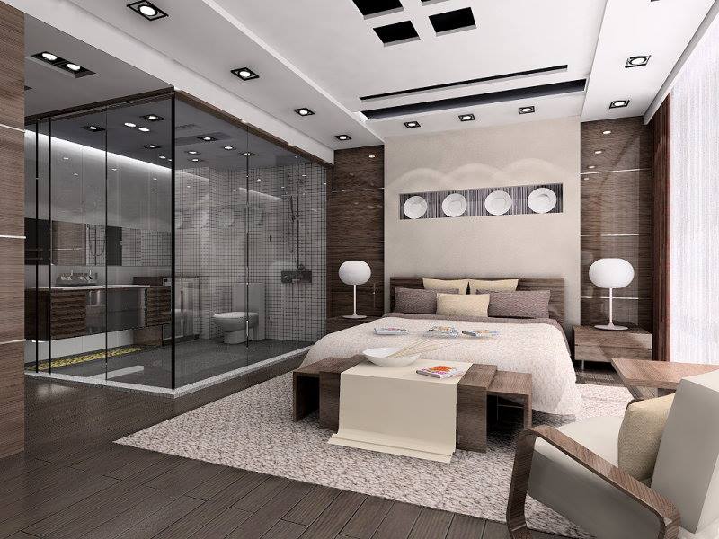 Contemporary White Bedroom With Wooden Floor by Mohit Kumar Bedroom Contemporary | Interior Design Photos & Ideas