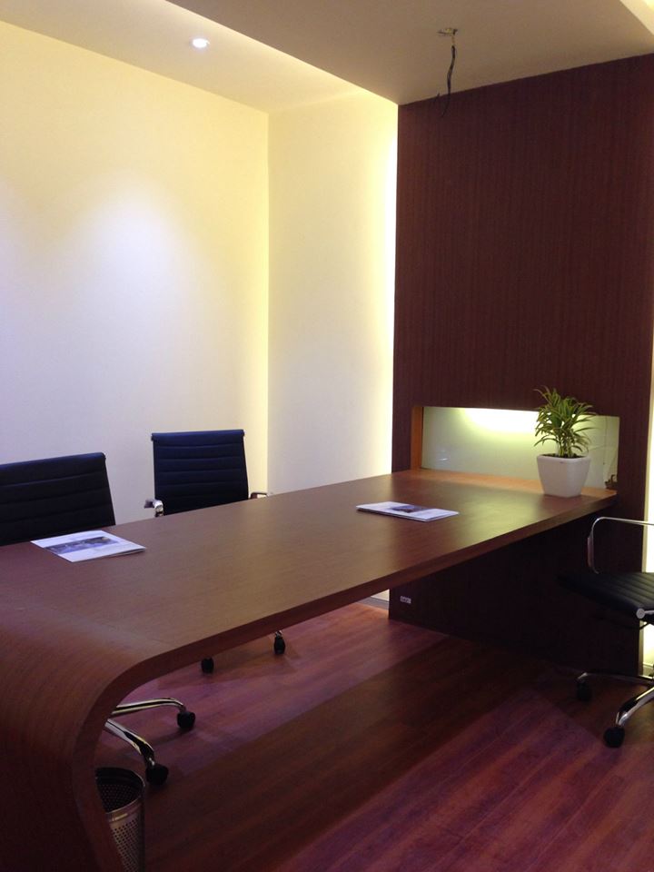 Brown Mahogany Shaded Office Room by Mohit Kumar Modern | Interior Design Photos & Ideas