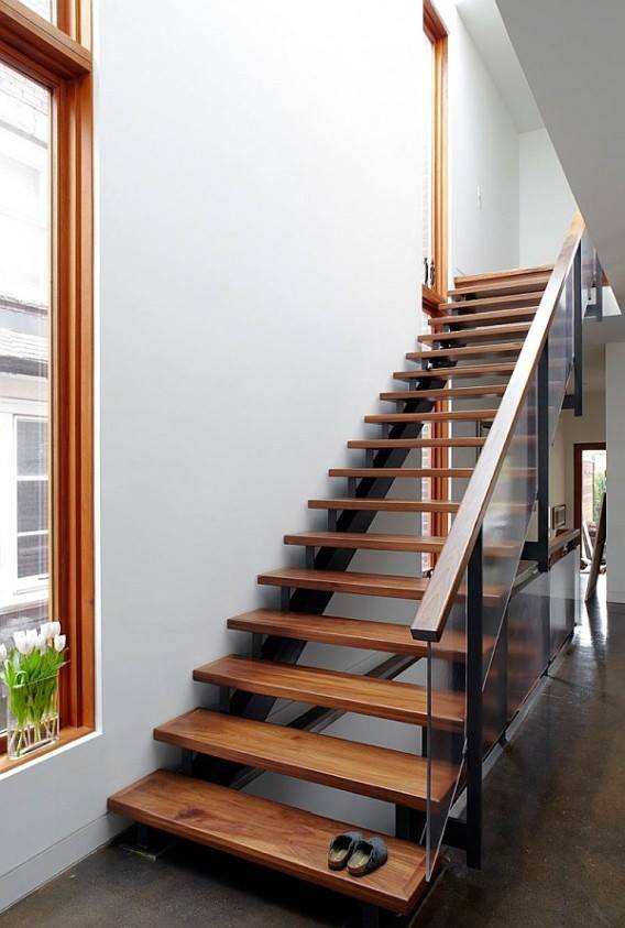 Staircase With Glass Railing by Mohit Kumar Indoor-spaces Modern | Interior Design Photos & Ideas