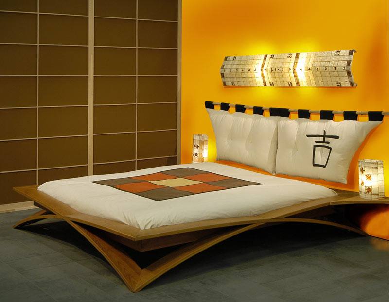 Yellow Shaded Japanese Style Bedroom by Mohit Kumar Bedroom Contemporary | Interior Design Photos & Ideas