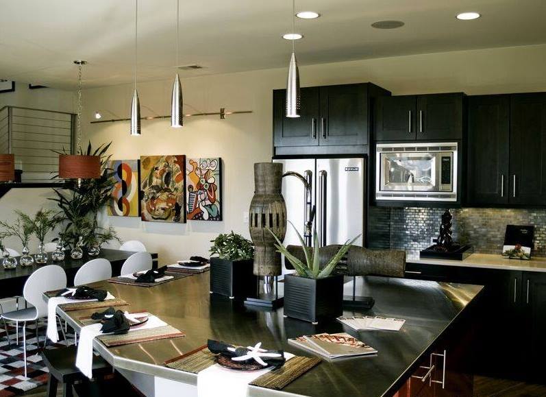 Kitchen Space With Black Shade Cabinets And Modern Appliances by Mohit Kumar Modular-kitchen Modern | Interior Design Photos & Ideas