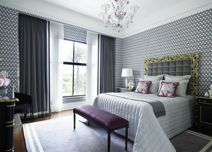 Cushioned Bed And Candle Style Chandelier by Raja Khan Bedroom Contemporary | Interior Design Photos & Ideas
