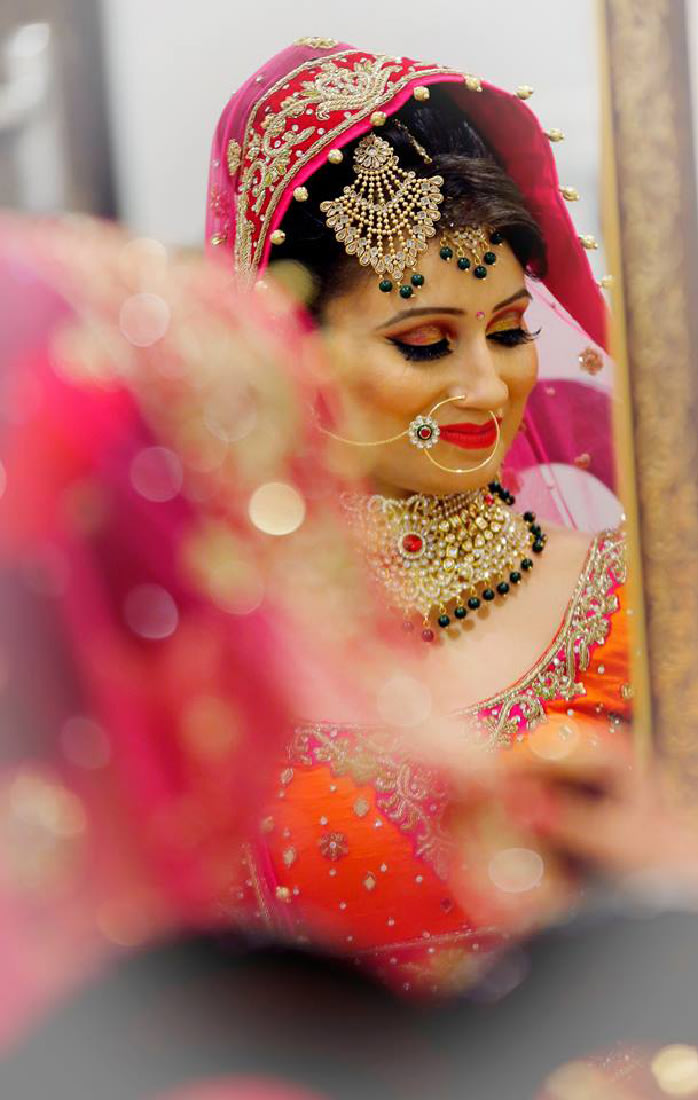 The pink outfit looks amazing on the beautiful bride by Vijay Kapoor Bridal-makeup | Weddings Photos & Ideas