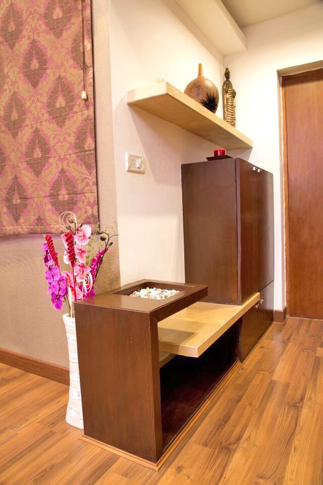Pink and Wood display Unit by Dinsignia Architects And Interiors Living-room Modern | Interior Design Photos & Ideas