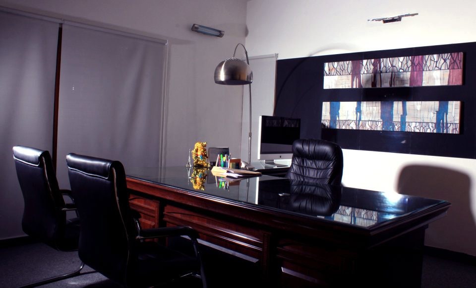 Black Leather Seating Office Room by Dinsignia Architects And Interiors Modern | Interior Design Photos & Ideas