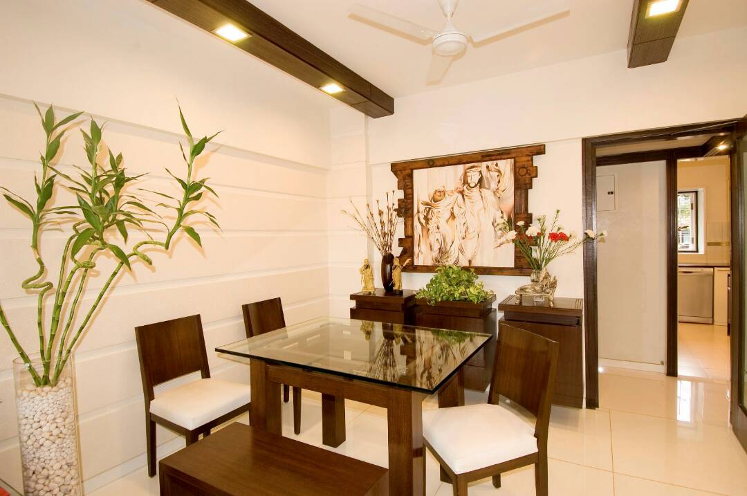 Dining Room With Glass Top Table by Nikeeta Mehta Dining-room Modern | Interior Design Photos & Ideas