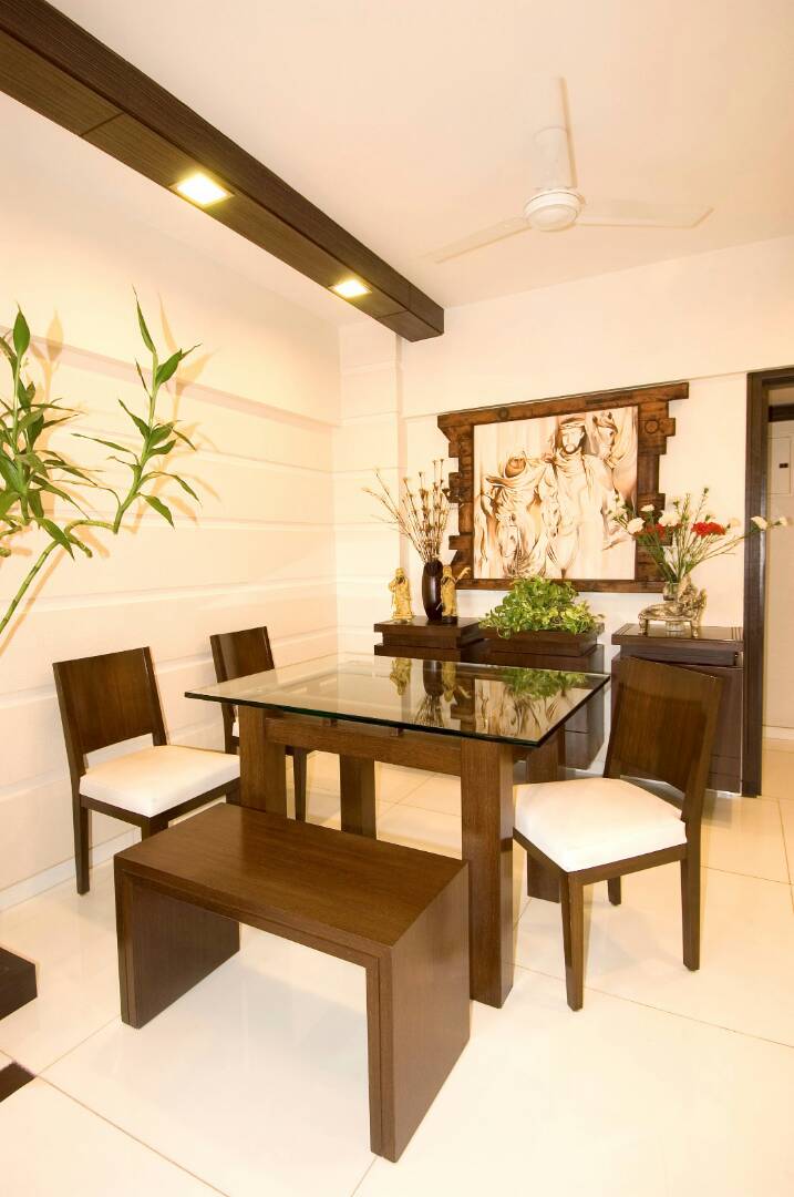 Dining Room With Glass Top Table by Nikeeta Mehta Dining-room Modern | Interior Design Photos & Ideas
