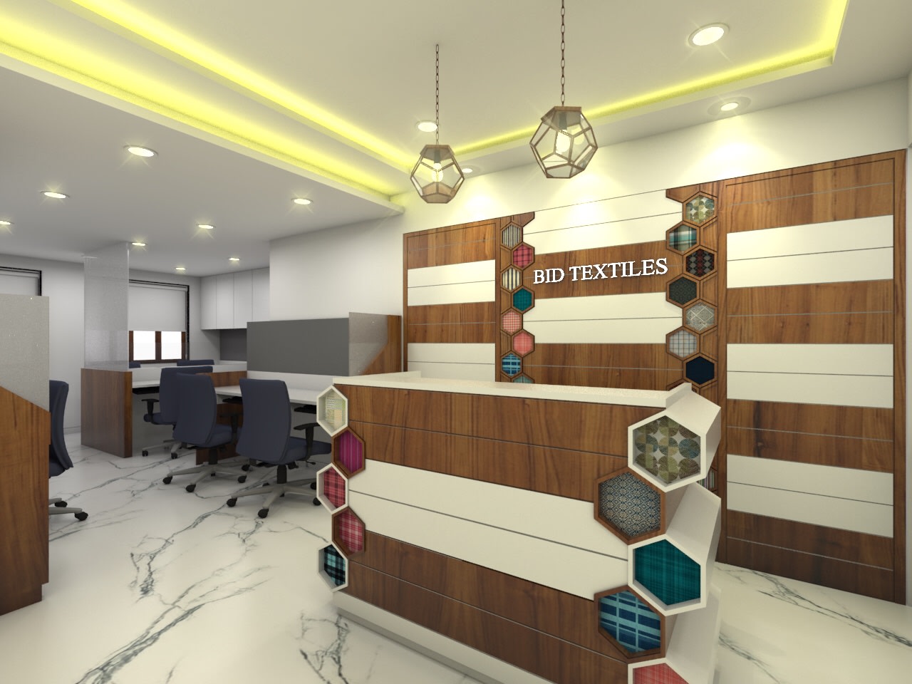 False Ceiling Design For Office Reception