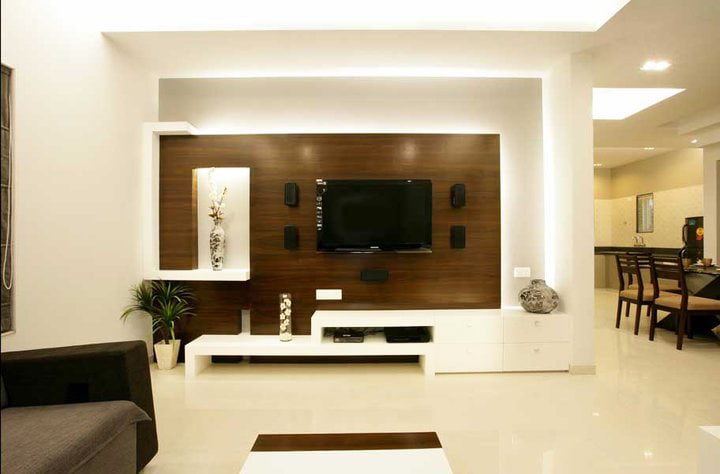 Living room TV area by Jitesh Dhoka Modern | Interior Design Photos & Ideas