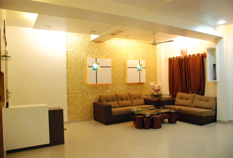 Living room with wall lamps by Jitesh Dhoka Modern | Interior Design Photos & Ideas