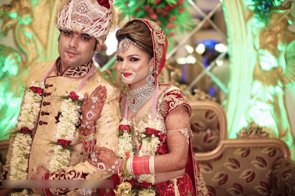 Bride And Groom Wedding Day Attire by Mohit Wedding-photography Groom-wear-and-accessories Bridal-jewellery-and-accessories Bridal-makeup | Weddings Photos & Ideas