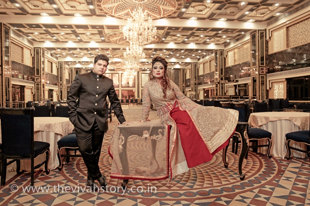 Bride And Groom Attire For Reception Day by Mohit Wedding-photography Groom-wear-and-accessories Wedding-dresses | Weddings Photos & Ideas
