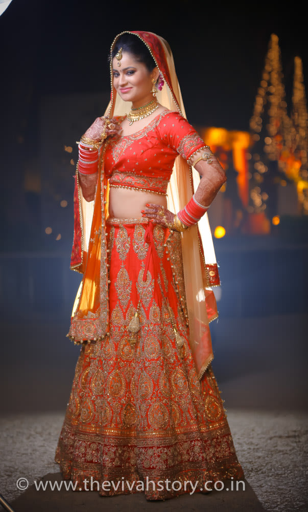 Classic Red Lehenga With Gold Embroidery by Mohit Wedding-photography Wedding-dresses | Weddings Photos & Ideas