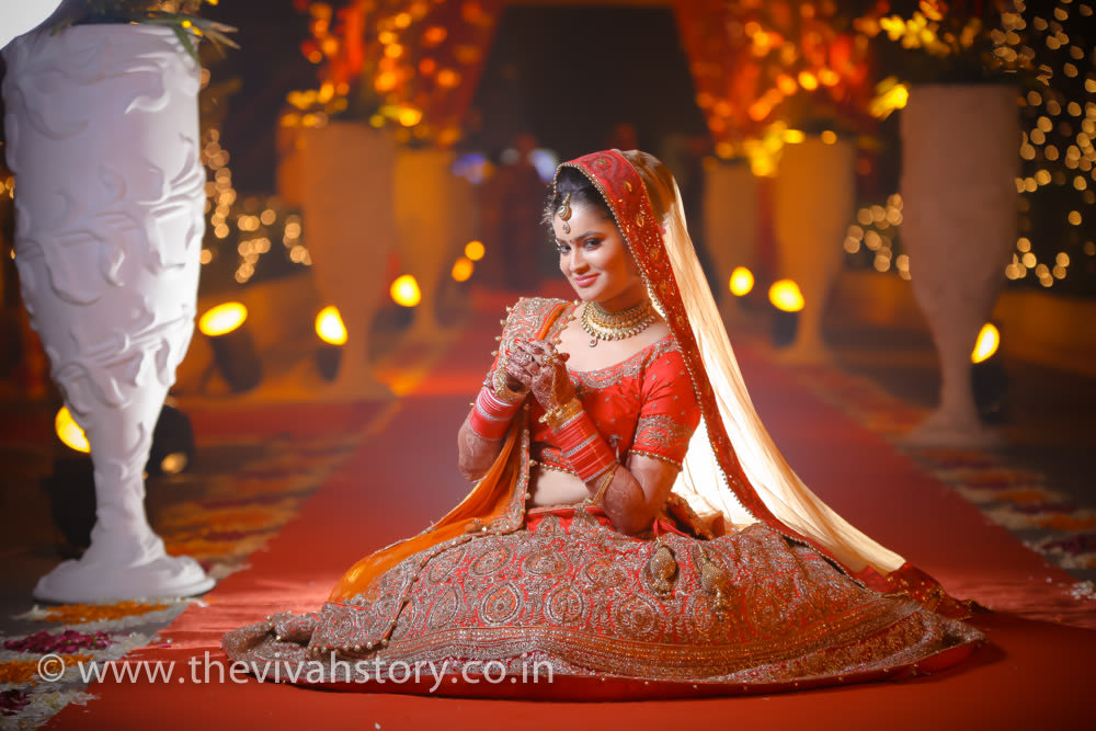 Candy Colored Bridal Lehenga Lavished With Gold Work by Mohit Wedding-photography Wedding-dresses | Weddings Photos & Ideas