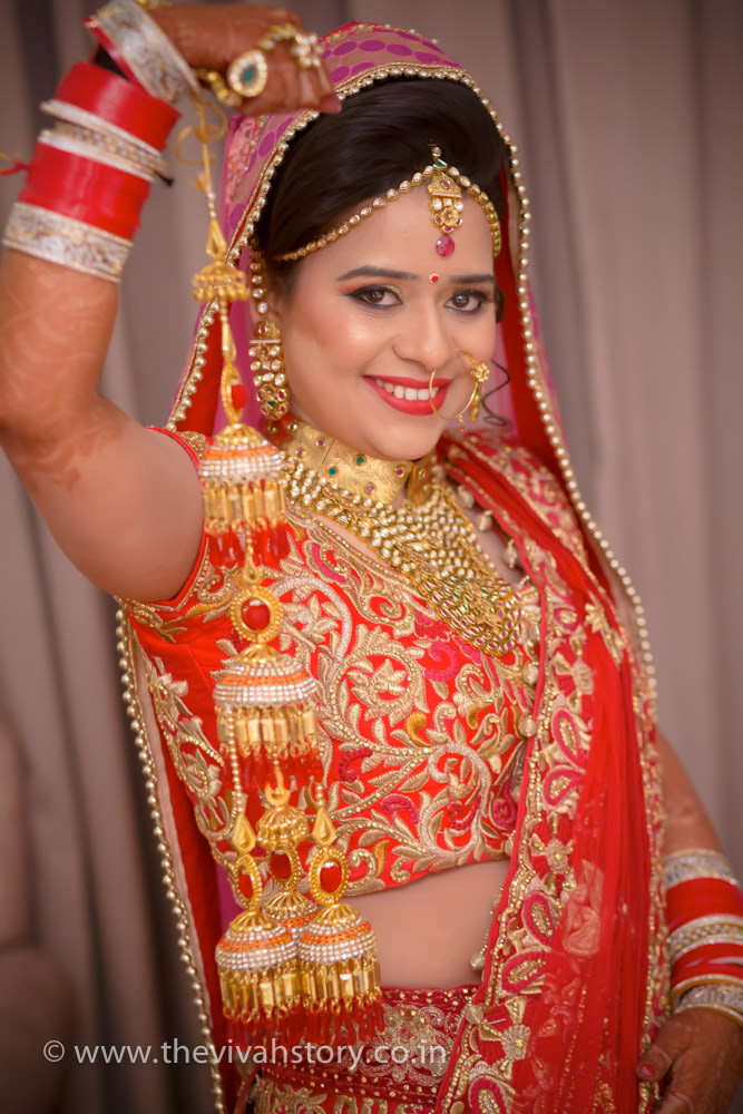 Bridal Portrait On Wedding Day by Mohit Wedding-photography Bridal-jewellery-and-accessories Bridal-makeup | Weddings Photos & Ideas