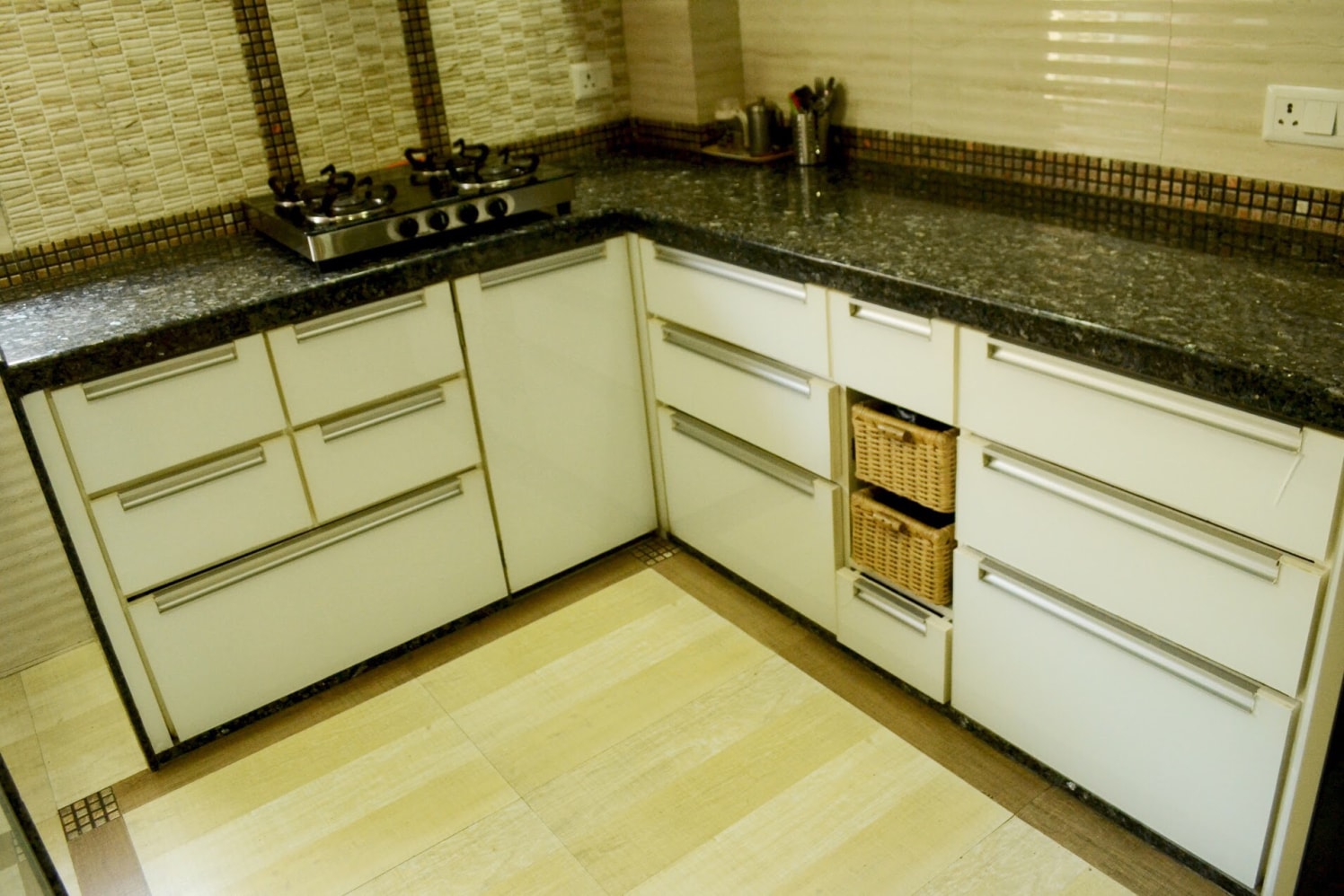 Black Marble In Kitchen by Neha Jaipuria Contemporary | Interior Design Photos & Ideas