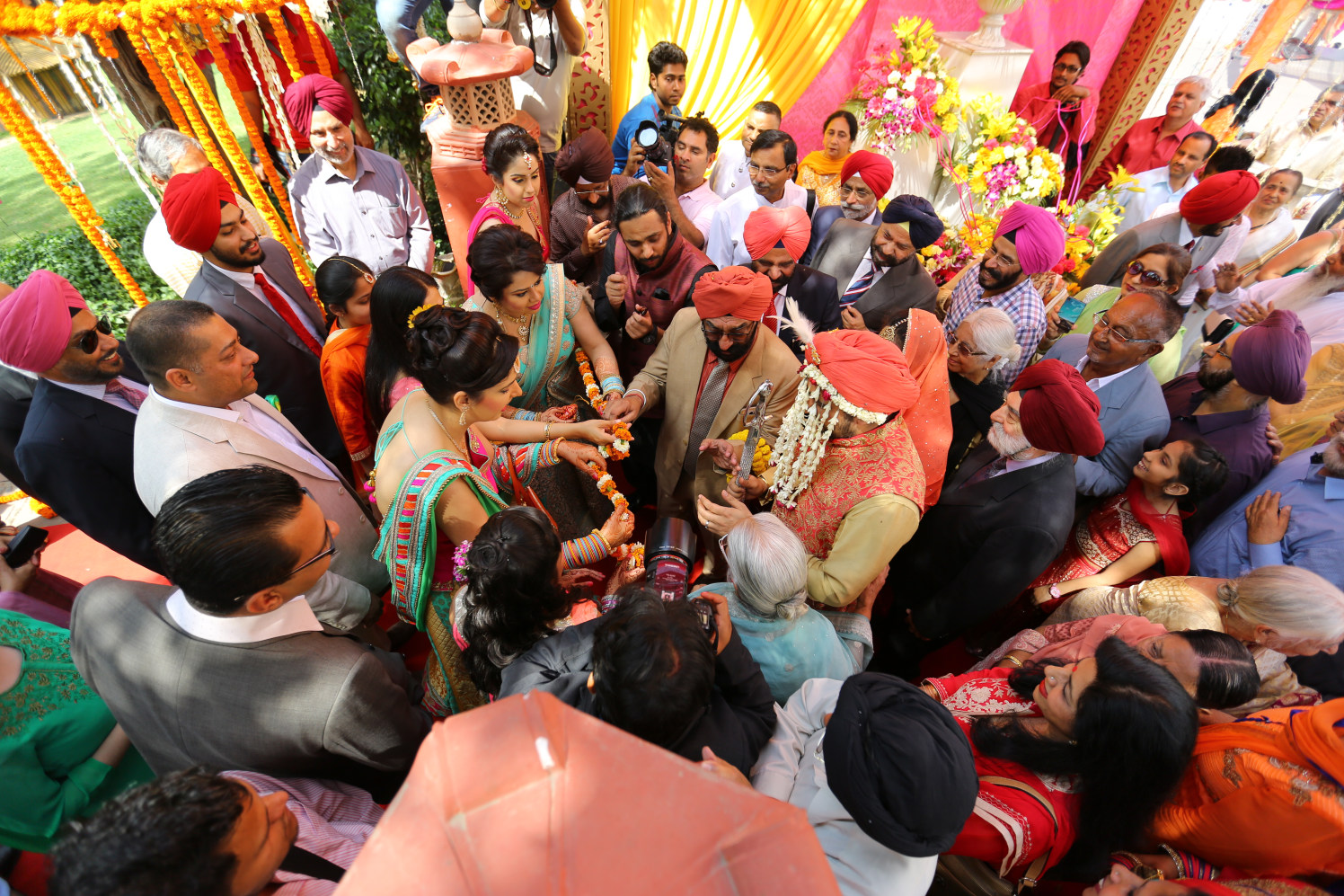A Splendid Aerial View of the Grand Welcome of the Punjabi Groom by Amit Kumar Wedding-photography | Weddings Photos & Ideas
